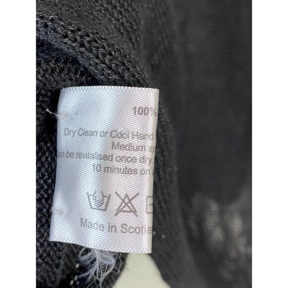 Eskandar Black Knit 100% Linen Knit Sweater One Size Medium Lagenlook Minimalist - Picture 8 of 16